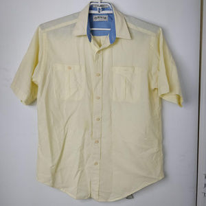 Orvis Mens Shirt Yellow Plaid Button Front Short